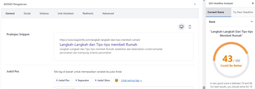 indikator seo on page