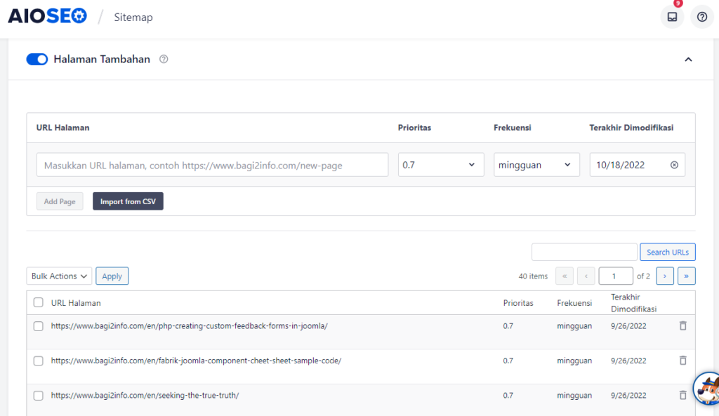 custom sitemap